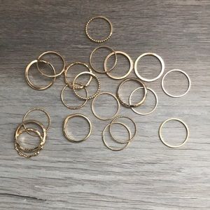 ASOS Curve plus sized stacking rings bundle of 20